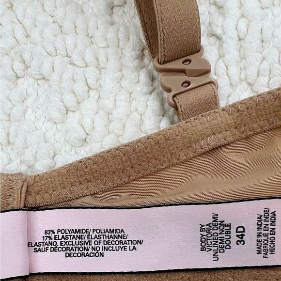 Victoria’s Secret Bra 34D Brown Lace Unlined Demi - Picture 6 of 8